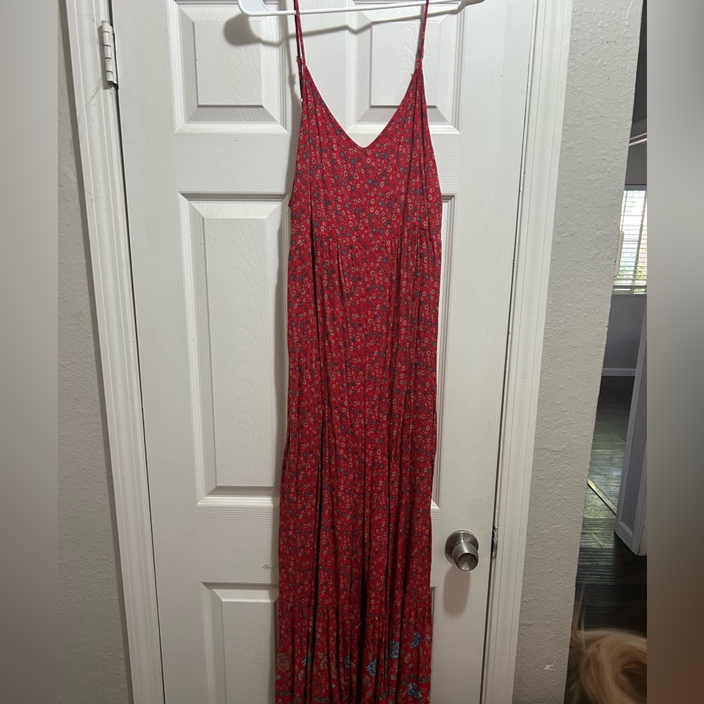 NATURAL LIFE Red Floral Maxi Jumpsuit